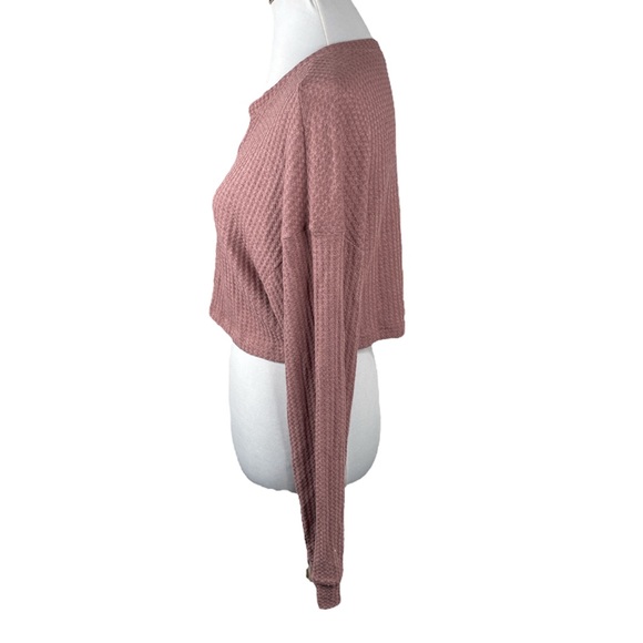 Shein Long Sleeve Crop Top Mauve Size Medium - Picture 4 of 8